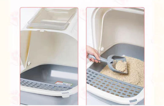 Closed Cat Toilet with Sieve White L47 x W36 x H37cm