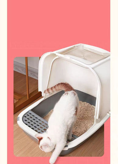 Closed Cat Toilet with Sieve White L47 x W36 x H37cm