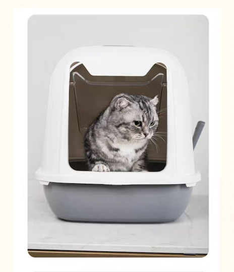 Closed Cat Toilet with Sieve White L47 x W36 x H37cm
