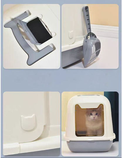 Closed Cat Toilet with Sieve White L47 x W36 x H37cm