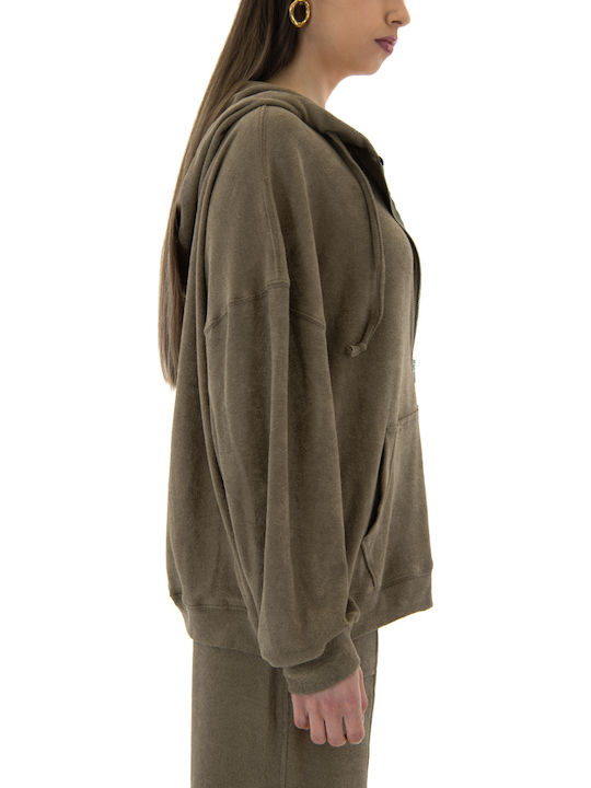 Damen Sweatshirt mit Kapuze Beige