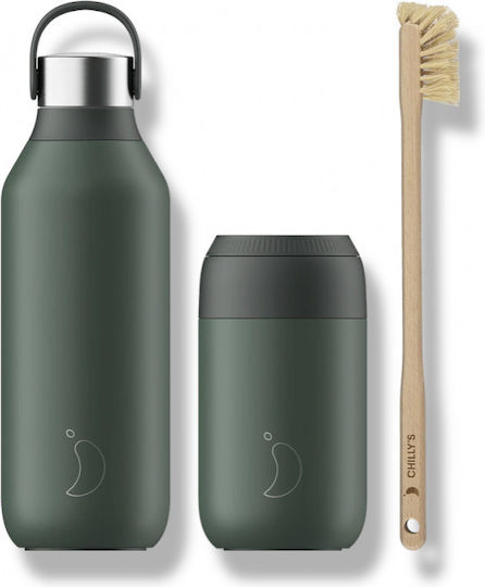 Chilly's Series 2 Bottle Thermos Stainless Steel BPA Free 500ml Pine Green