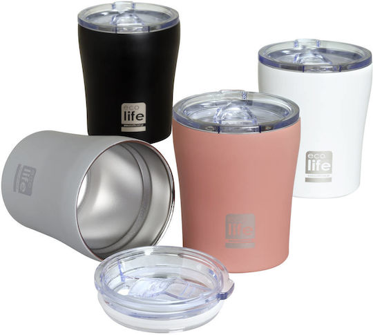 Ecolife Glass Thermos Stainless Steel BPA Free 300ml Gray with Mouthpiece