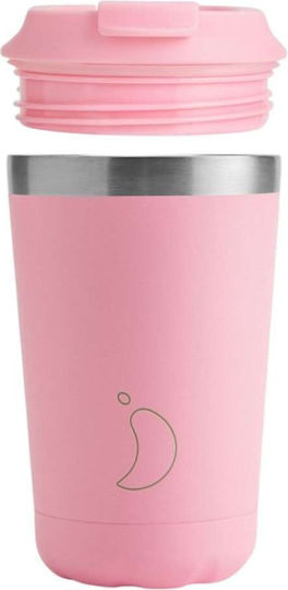 Chilly's Glass Thermos Stainless Steel BPA Free 340ml Pastel Pink