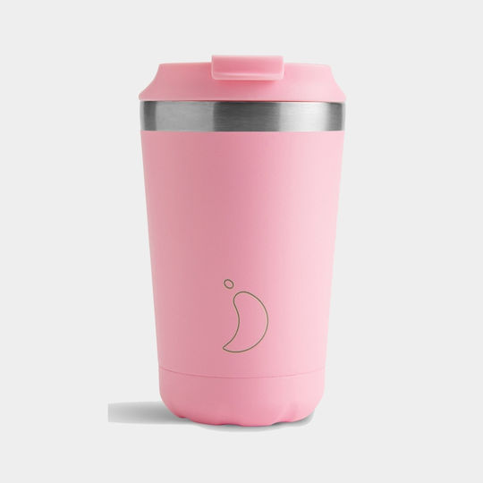 Chilly's Glass Thermos Stainless Steel BPA Free 340ml Pastel Pink