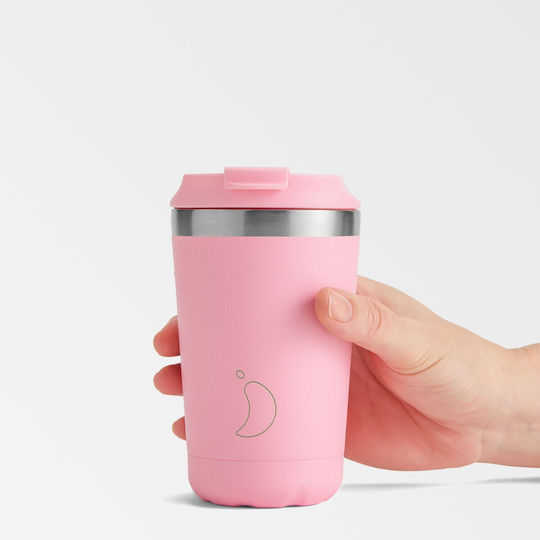 Chilly's Glass Thermos Stainless Steel BPA Free 340ml Pastel Pink