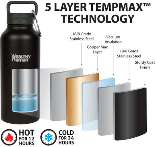 Healthy Human Bottle Thermos Stainless Steel BPA Free 946ml Stone White