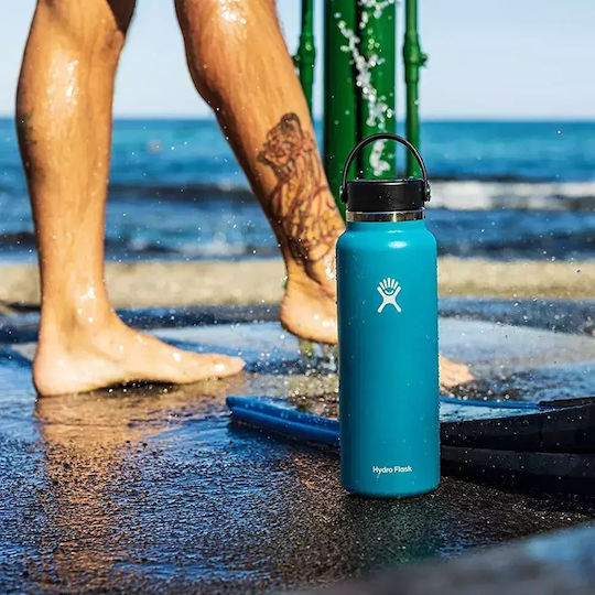 Hydro Flask Standard Mouth Flex Μπουκάλι Θερμός Πλαστικό 621ml White με Καλαμάκι