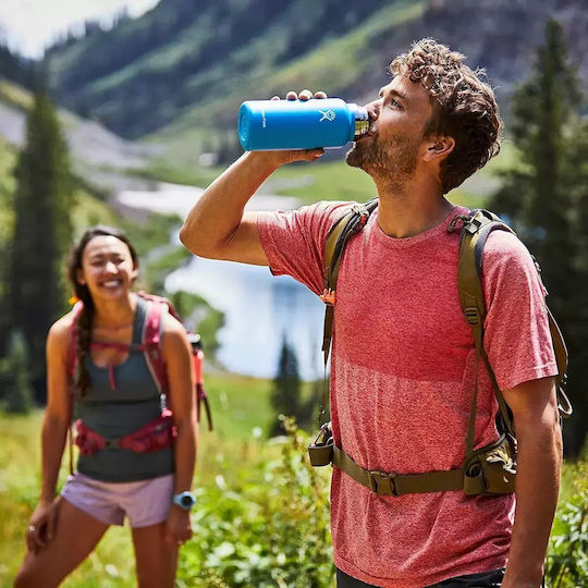 Hydro Flask Standard Mouth Flex Μπουκάλι Θερμός Πλαστικό 621ml White με Καλαμάκι