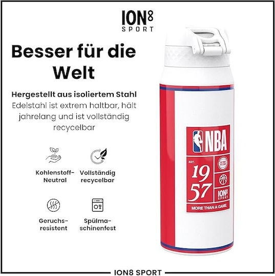 Ion8 Stainless Steel Thermos Bottle 750ml NBA Detroit Pistons