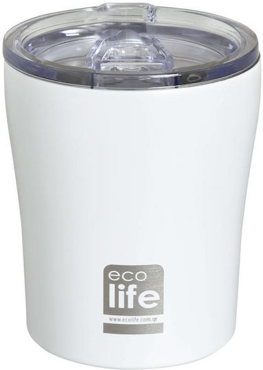 Ecolife Glass Thermos Bottle Stainless Steel Aluminum Plastic BPA Free 300ml White