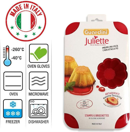 Guardini Juliette Φόρμα Σιλικόνης 6 Briochettes 17x29cm Made In Italy Guardini Juliette Φόρμα Σιλικόνης 6 Briochettes 17x29cm Made In Italy