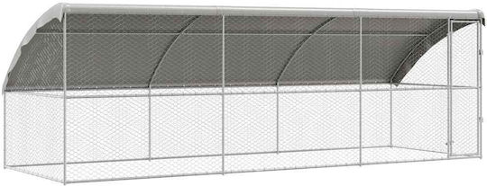 vidaXL Μεταλλικό Πάρκο Σκύλου 600x200x200εκ. Ασημί