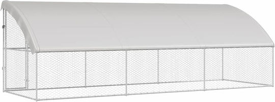 vidaXL Μεταλλικό Πάρκο Σκύλου 600x200x200εκ. Ασημί