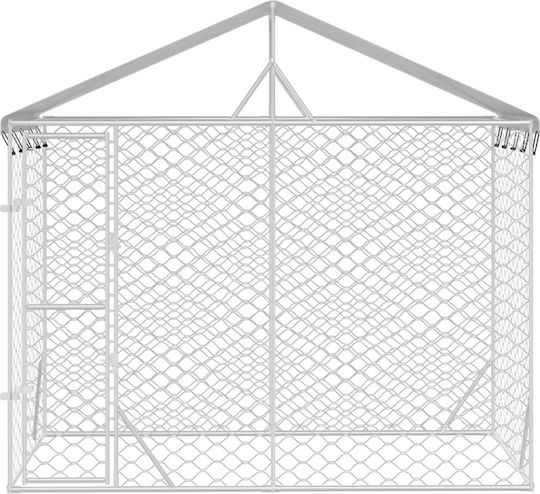 vidaXL Металик Парк За Кучета 300x150x250см Сребрист