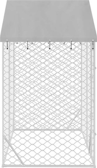 vidaXL Металик Парк За Кучета 300x150x250см Сребрист