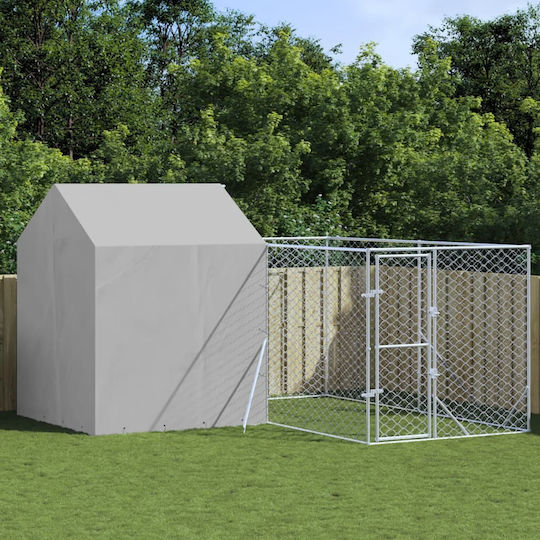 vidaXL Metallisches Hundepark 400x400x250cm Silber