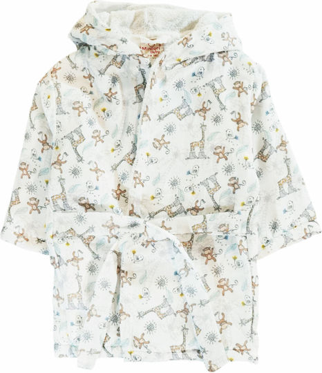 Minilori Baby Kids Bathrobe Multicolour with Hood