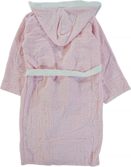 Minilori Baby Kids Bathrobe Pink with Hood