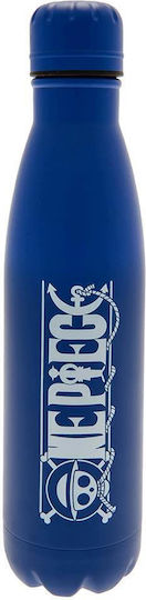 Pyramid International Pirates Emblem Kinder Trinkflasche aus Aluminium Viz Media Untertitel Shogakukan Thermos mit Stroh Blau 540ml