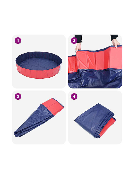 vidaXL Dog Pool 160cm Red 1 Piece