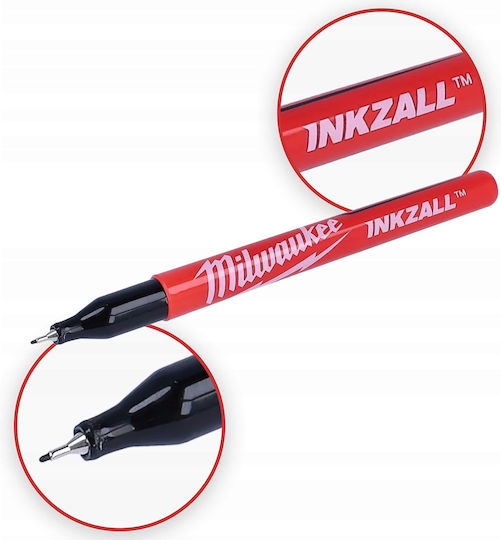 Milwaukee Inkzall Permanent Markers 0.6mm Black 4pcs