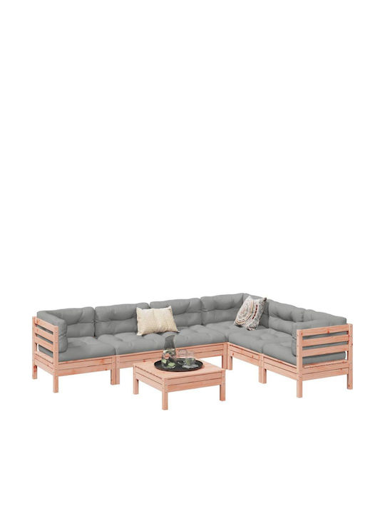 vidaXL Garden & Outdoor Furniture Sets Living Room Set 7 Pieces Grey with Pillows