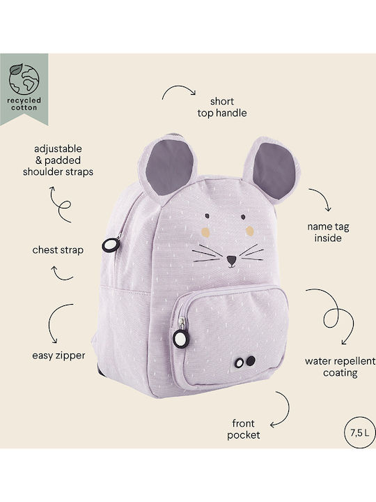 Trixie Mrs Mouse School Bag Backpack Kindergarten Gray