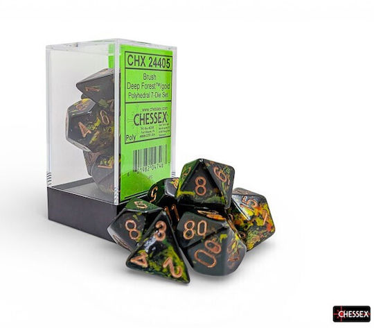 Chessex Pinsel Tiefenwald Polyedrisches 7-Würfel Set