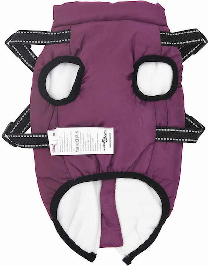 vidaXL Purple Fleece / Waterproof Dog Coat Large