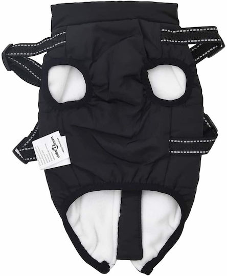 vidaXL Black Fleece / Waterproof Dog Coat Small