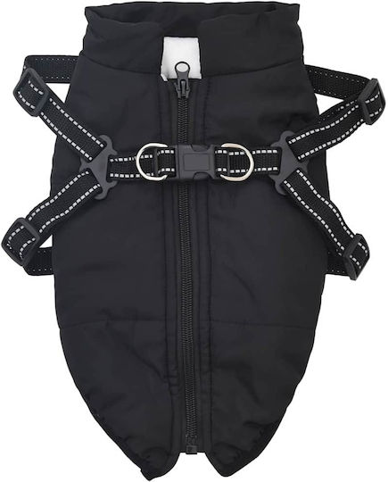vidaXL Black Fleece / Waterproof Dog Coat Small