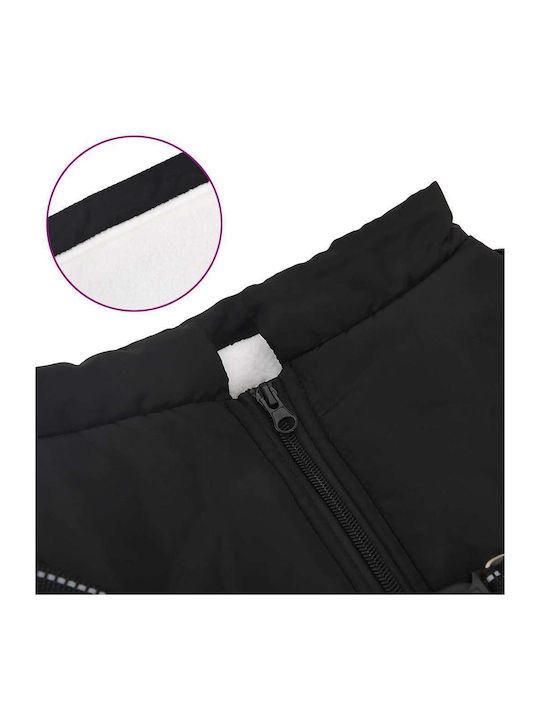 vidaXL Black Fleece / Waterproof Dog Coat XXXXLarge