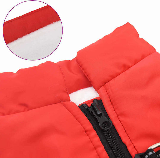 vidaXL Red Fleece / Waterproof Dog Coat Medium