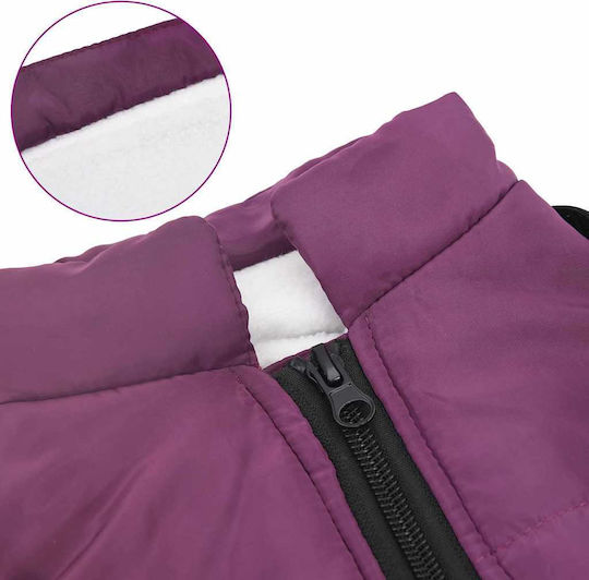 vidaXL Purple Fleece / Waterproof Dog Coat XLarge