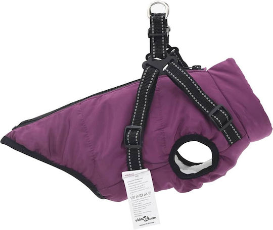 vidaXL Purple Fleece / Waterproof Dog Coat XLarge