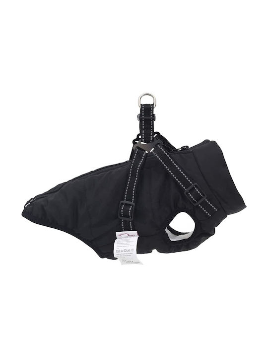 vidaXL Black Fleece / Waterproof Dog Coat Medium