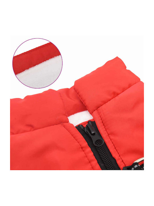 vidaXL Red Fleece / Waterproof Dog Coat XLarge