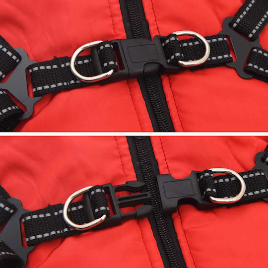 vidaXL Red Fleece / Waterproof Dog Coat XXLarge