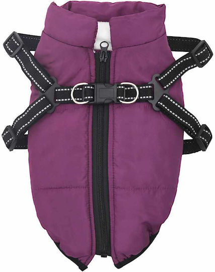 vidaXL Μπουφάν Σκύλου Fleece / Αδιάβροχο Μωβ 2XL
