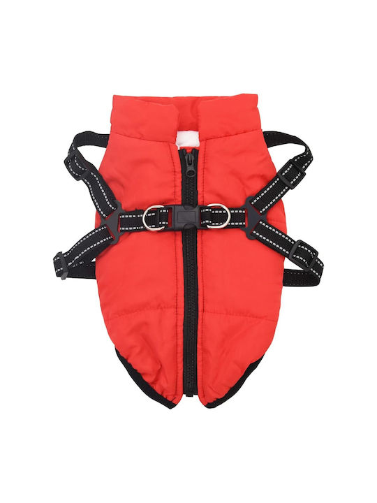vidaXL Μπουφάν Σκύλου Fleece / Αδιάβροχο Κόκκινο Large