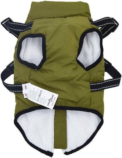 vidaXL Haine pentru câini Fleece / Impermeabil Verde Mare
