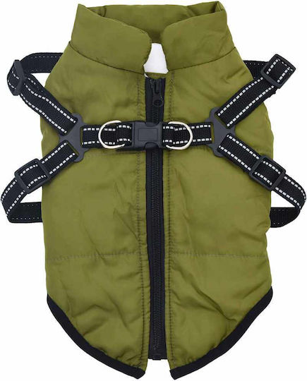 vidaXL Haine pentru câini Fleece / Impermeabil Verde Mare