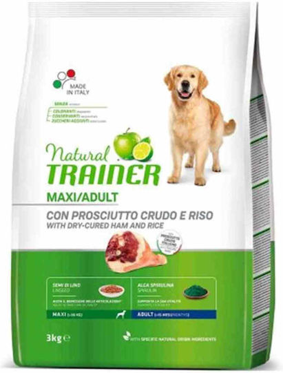 Natural Trainer Maxi Adult Prosciutto 12kg Dry Food for Adult Large Breed Dogs with Prosciutto
