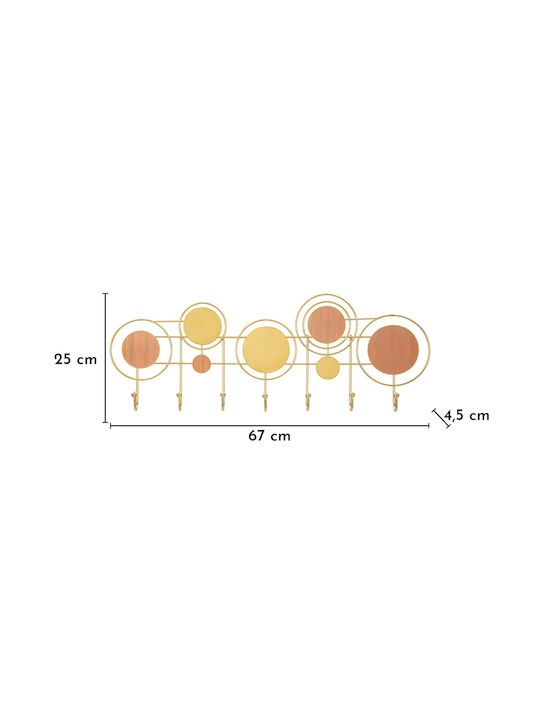 Mauro F Metal Wall Hanger 67x4.5x25cm