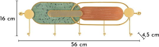 Mauro F Metal Wall Hanger 56x4.5x16cm