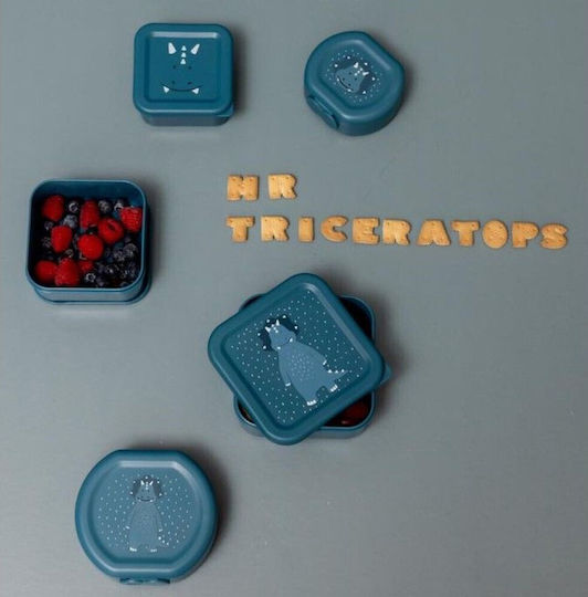 Trixie Nesting Snack Box Plastik Kinder Lunchset Blau 11.5 x 11.5 x 6.5cm