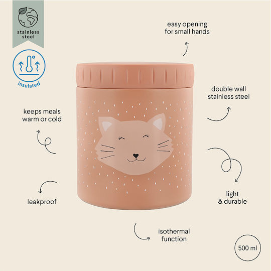 Trixie Insulated Lunch Pot Πλαστικό Παιδικό Δοχείο Φαγητού 0.5lt Ισοθερμικό Mrs Cat