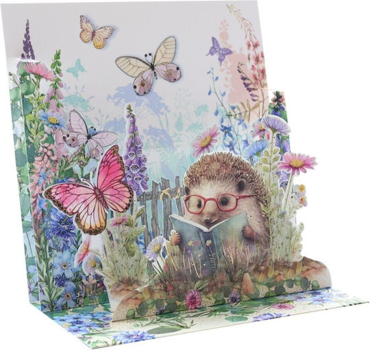 Ευχετήρια Κάρτα 3d Pictura Pop-up 16x16cm Σκατζόχοιρος Βιβλίο Pi22674