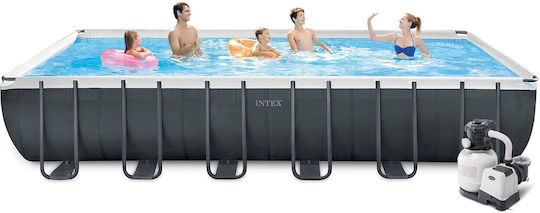 Intex Ultra Frame Πισίνα PVC 7900lt με Μεταλλικό Σκελετό 732x366x132εκ. Γαλάζια